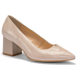 Marco Shoes Bézs színű 1038P cipő stabil sarokkal 2