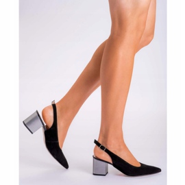 Marco Shoes Fekete szandál 1191P hevederrel és csatdal 1