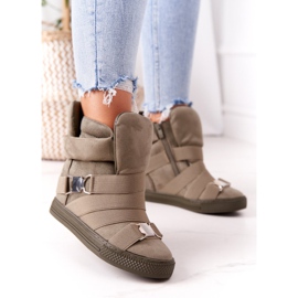 Suede Wedge Cipők Lu Boo Olive zöld 1