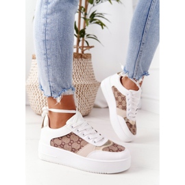 Sportcipő Cipők a platformon fehér és arany Allisone aranysárga 2