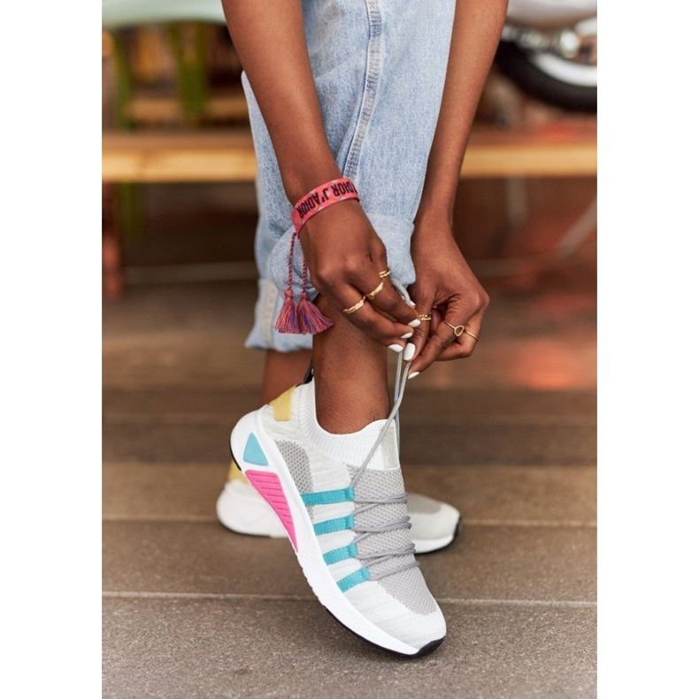 Női sportcipő Memory Foam Big Star HH274531 Fehér-szürke sokszínű 1
