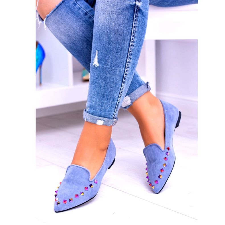 Lu Boo Blue Lords Iridescent Jets Suede Spike 128-A5 kék 1