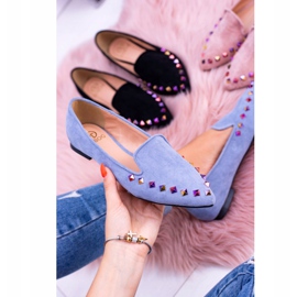 Lu Boo Blue Lords Iridescent Jets Suede Spike 128-A5 kék 4