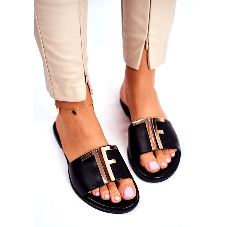 Elegáns női papucs fekete Nicole Dilmah 3