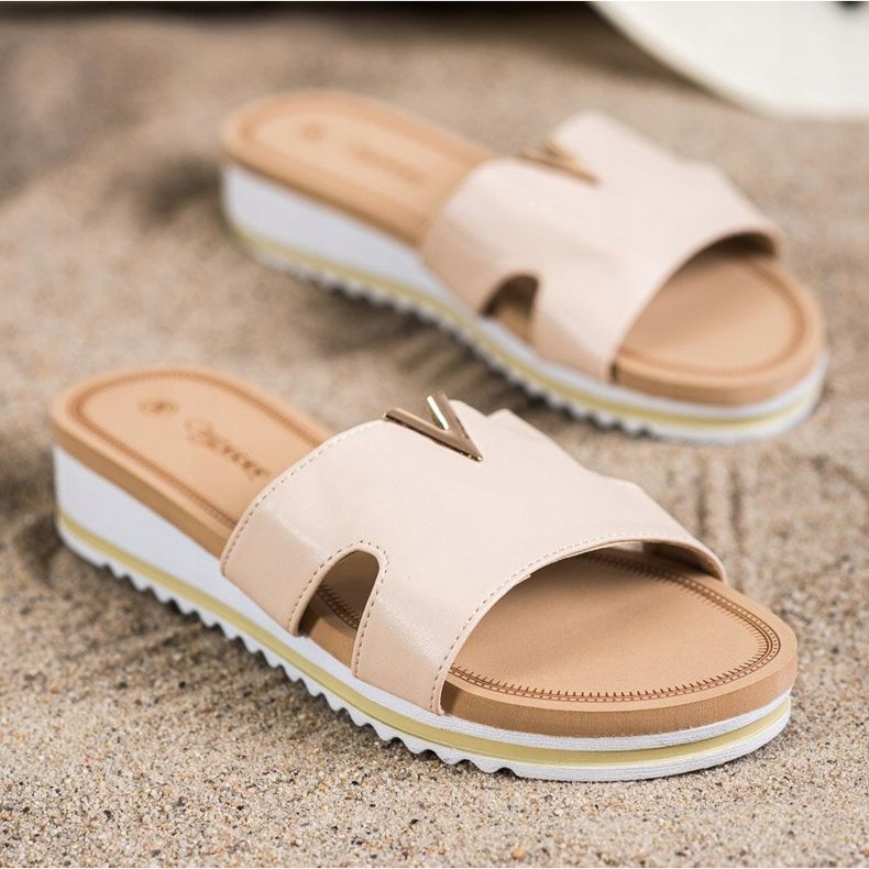 Groto Gogo Klasszikus, kényelmes papucs bézs 1