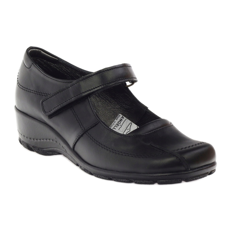 Szivattyúk ékeken természetes bőr Angello 371 fekete 1