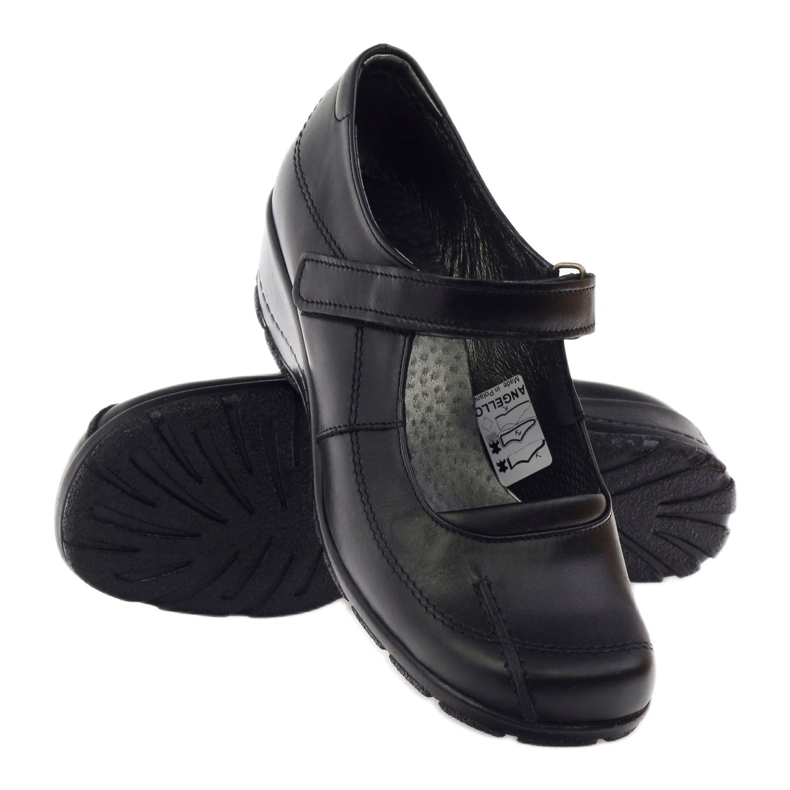 Szivattyúk ékeken természetes bőr Angello 371 fekete 3