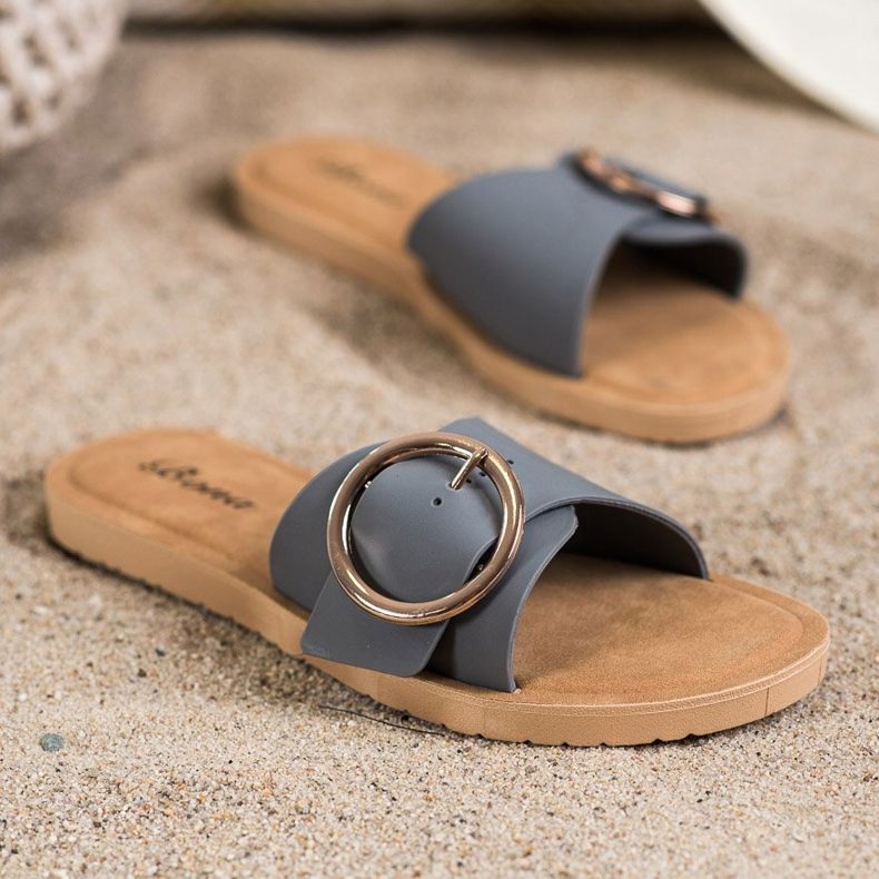 Bona Papucs dekoratív csattal szürke 1