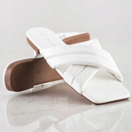 Mannika Kényelmes Eco bőr papucs fehér 1