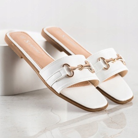 Seastar Papucs arany díszítéssel fehér 1