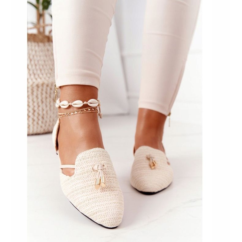 Balerina Spitz fonott vonallal Lu Boo bézs 1