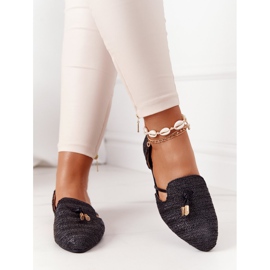 Balerinák Spitzben, fonott vonallal Lu Boo Black fekete 1