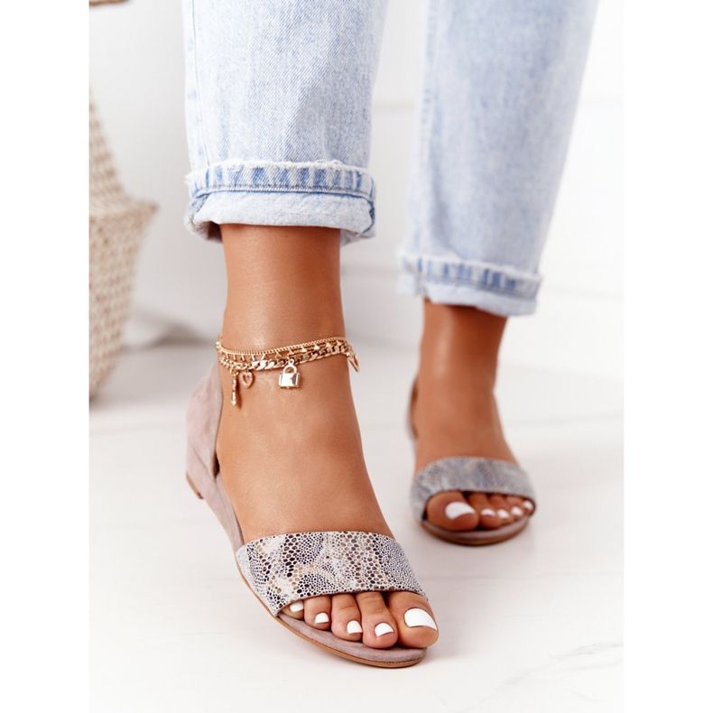 Bőr Maciejka 1971-56 Bézs színű szandál 2