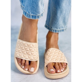 Női bézs papucs 10-251 Bézs 2