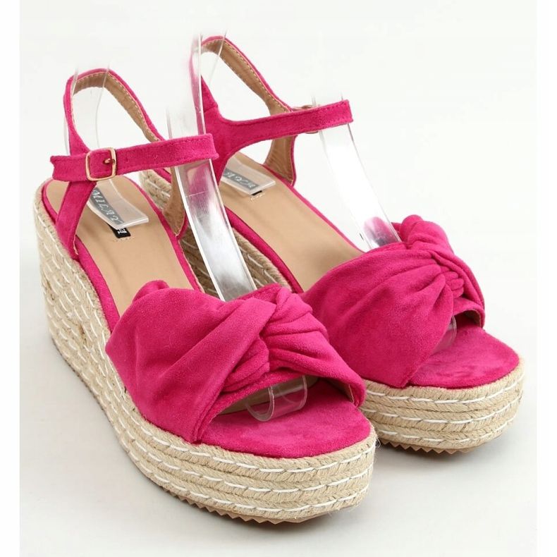 Szandál espadrilles fukszia ékeken WH-3K63 Fuchsia rózsaszín 1