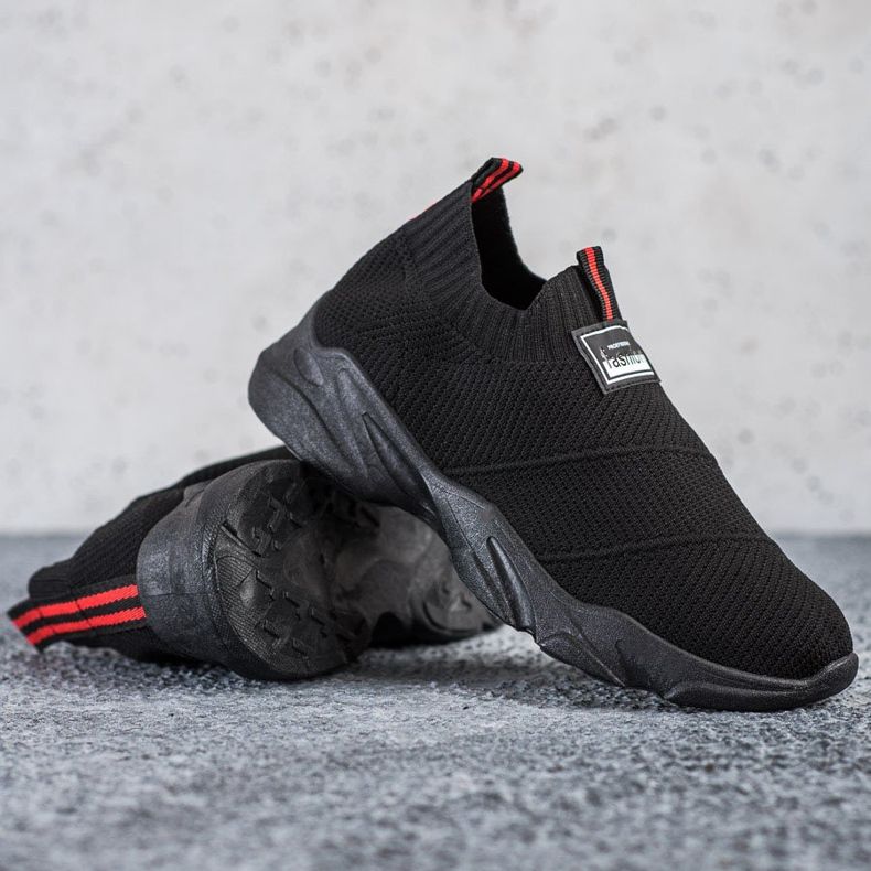 SHELOVET Divatos fekete csúszós cipők 1