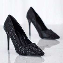 SHELOVET Fekete magassarkú kristályokkal 1