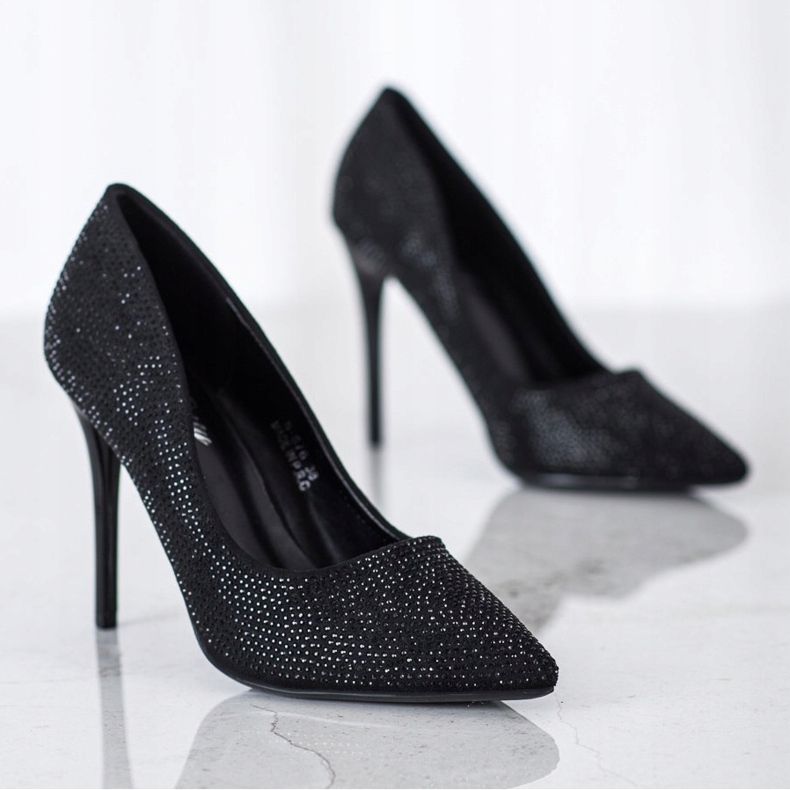 SHELOVET Fekete magassarkú kristályokkal 1