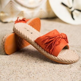 SHELOVET Papucs szegéllyel narancssárga 1