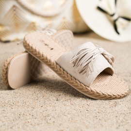 SHELOVET Papucs szegéllyel bézs 1 SHELOVET Papucs szegéllyel bézs 1