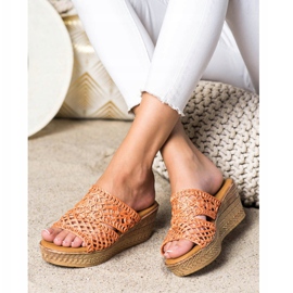 Laura Mode Áttört ék papucs narancs 2