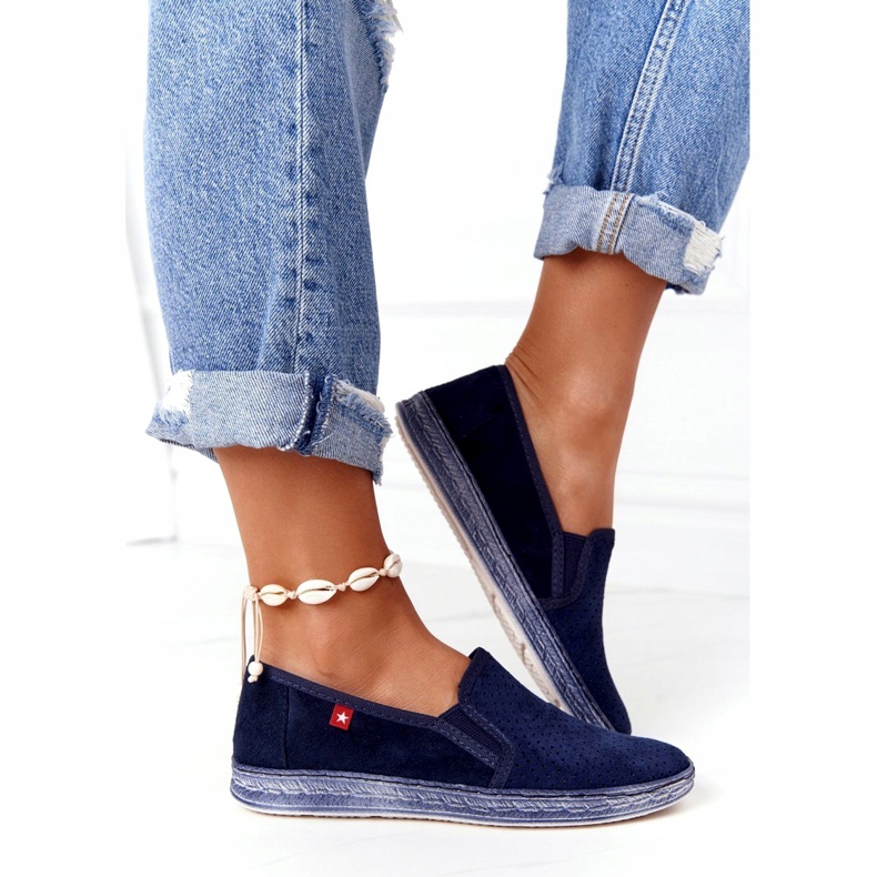 Áttört espadrilles Big Star HH276004 Navy Blue sötétkék 3