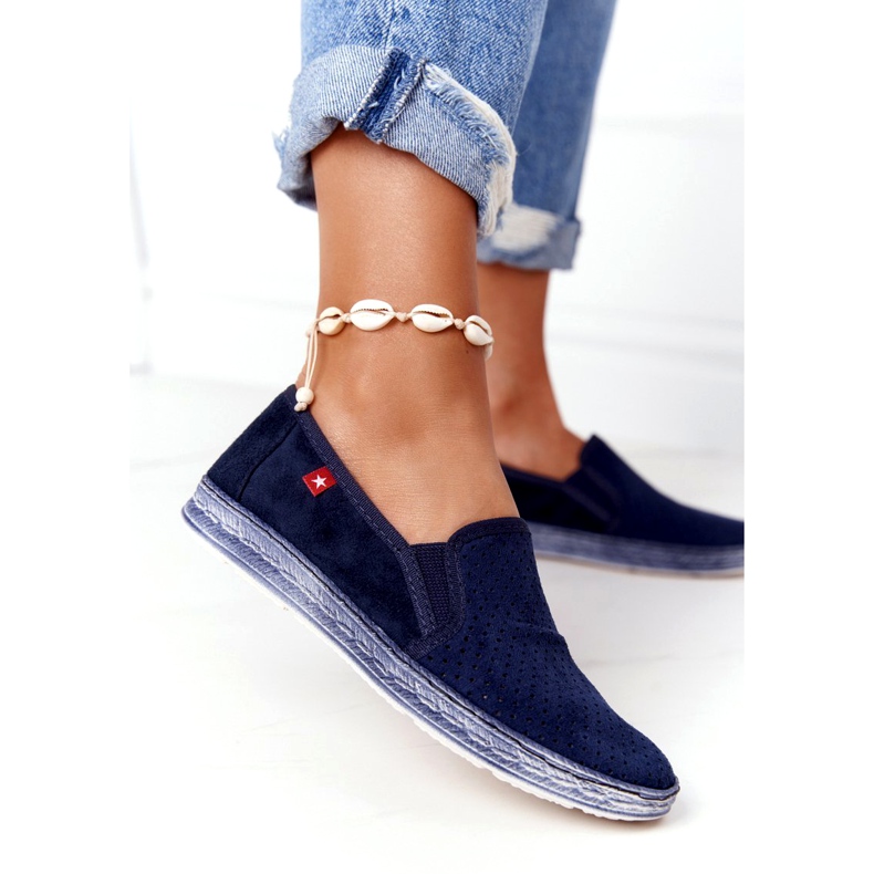 Áttört espadrilles Big Star HH276004 Navy Blue sötétkék 1