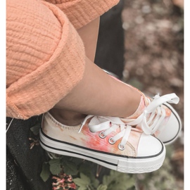 Gyermek klasszikus tornacipő nyakkendőfestékkel Simba 807-3A rózsaszín sárga 4