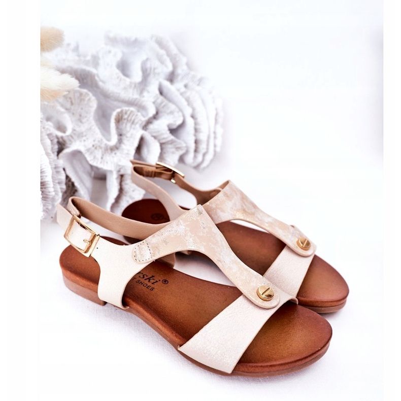 S.Barski Gyermek szandál S. Bararski Comfort Złote aranysárga 1