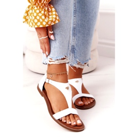 Női bőr szandál Nicole 2648 White Metallic fehér 1