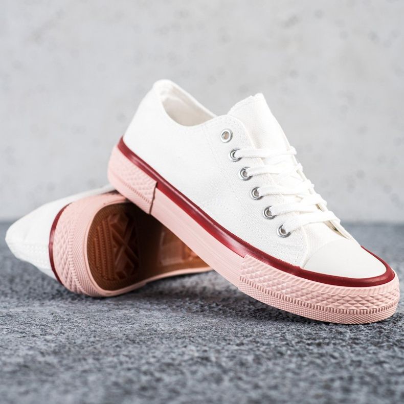 SHELOVET Cipők a rózsaszín platformon fehér 1