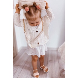 FR1 Gyermek szandál fonott rózsaszín Adellával 1