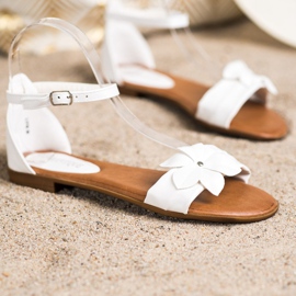 Diamantique Fehér szandál virággal 1