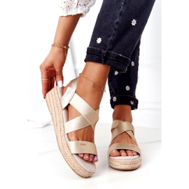 Big Star Ék szandál bordázott nagy csillaggal HH274414 Arany aranysárga 1