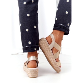 Big Star Ék szandál bordázott nagy csillaggal HH274414 Arany aranysárga 2