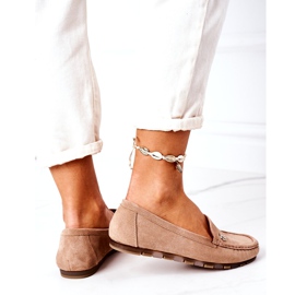 PS1 Női velúr cipők Világosbarna Madelyn bézs 3