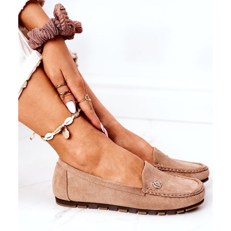 PS1 Női velúr cipők Világosbarna Madelyn bézs 4