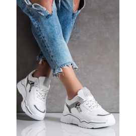 SHELOVET Fehér cipők csillogással 2