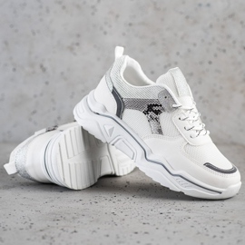 SHELOVET Fehér cipők csillogással 1