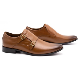 Olivier Bőr hivatalos cipő Monki 287LU világosbarna 3