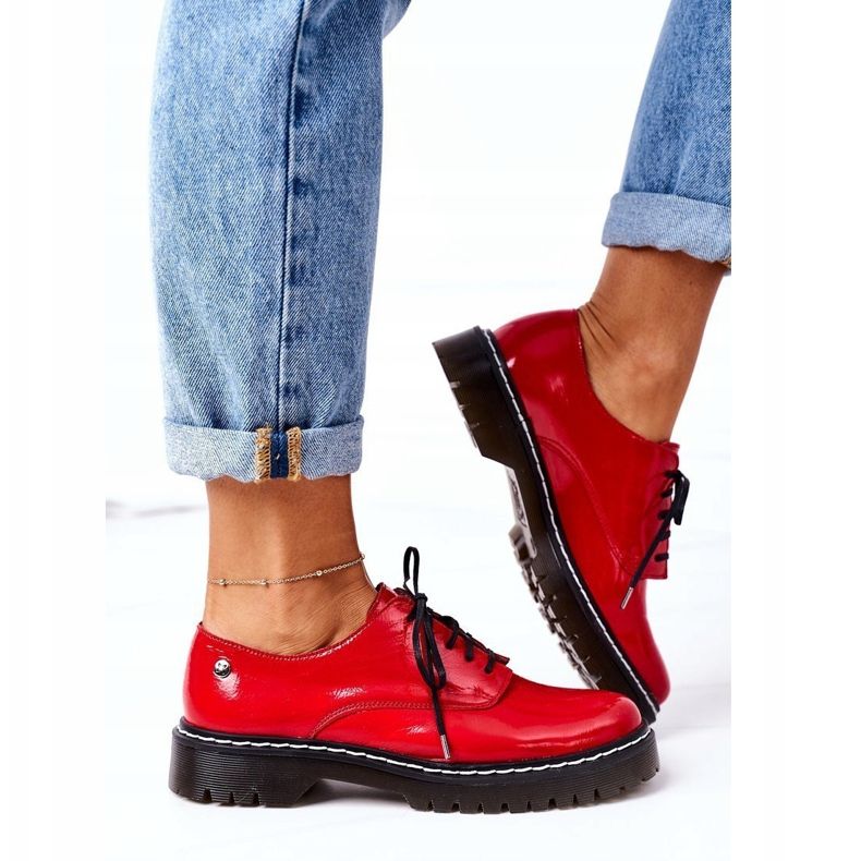 Női Oxford Maciejka 04087-08 Bőrcipő Piros 2