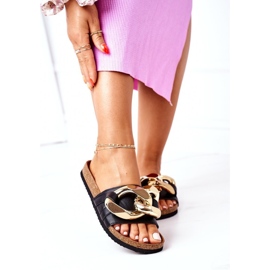 S.Barski Papucs parafa lánccal S. Barski SB002 fekete 2