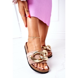 S.Barski Papucs parafa lánccal S. Barski SB001 Bézs 2