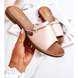 Lewski Shoes bőr papucsok, bézs 1