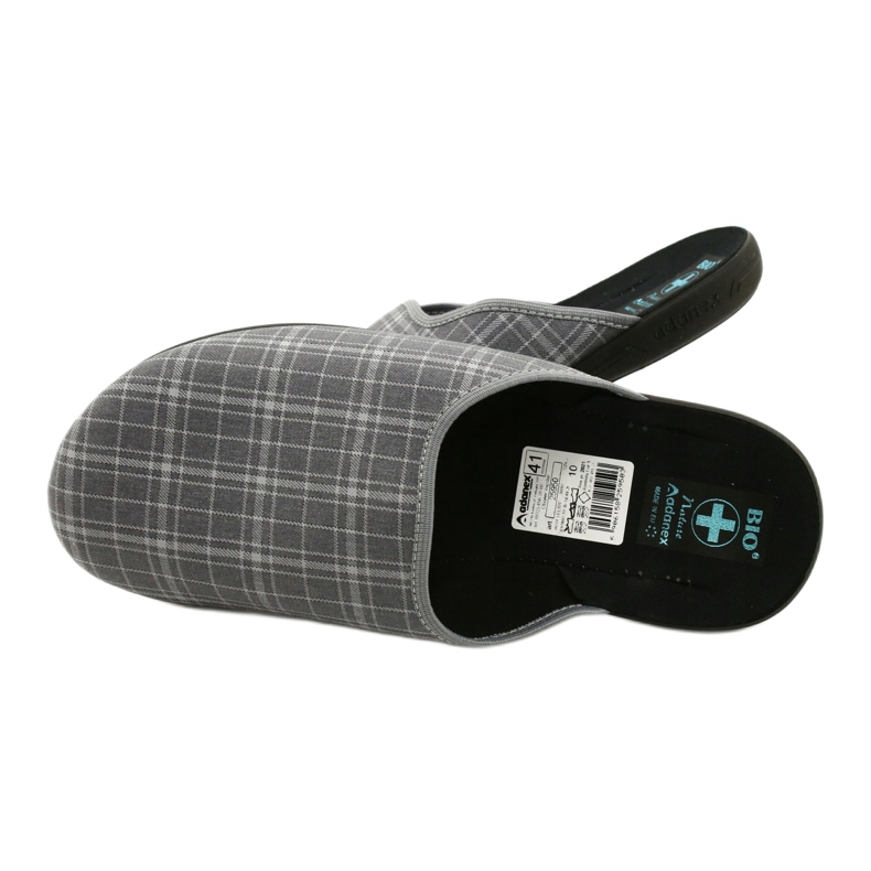 Férfi papucs Adanex 25950 szürke kockás 5