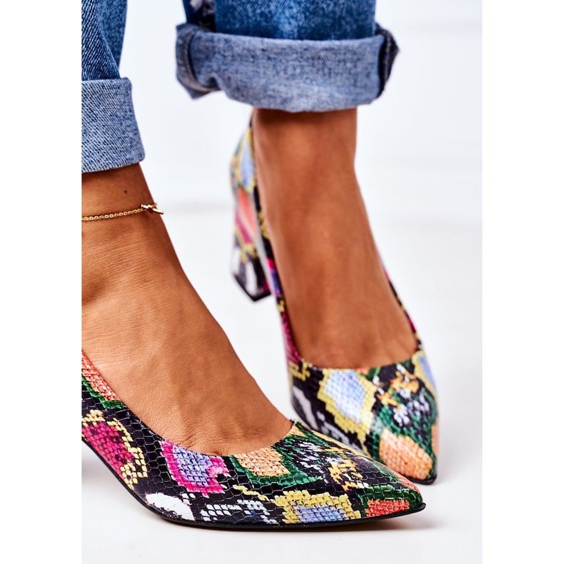 Lewski Shoes Bőr szivattyúk kígyóbőr mintával Lewski cipő 2801 Színes sokszínű 1