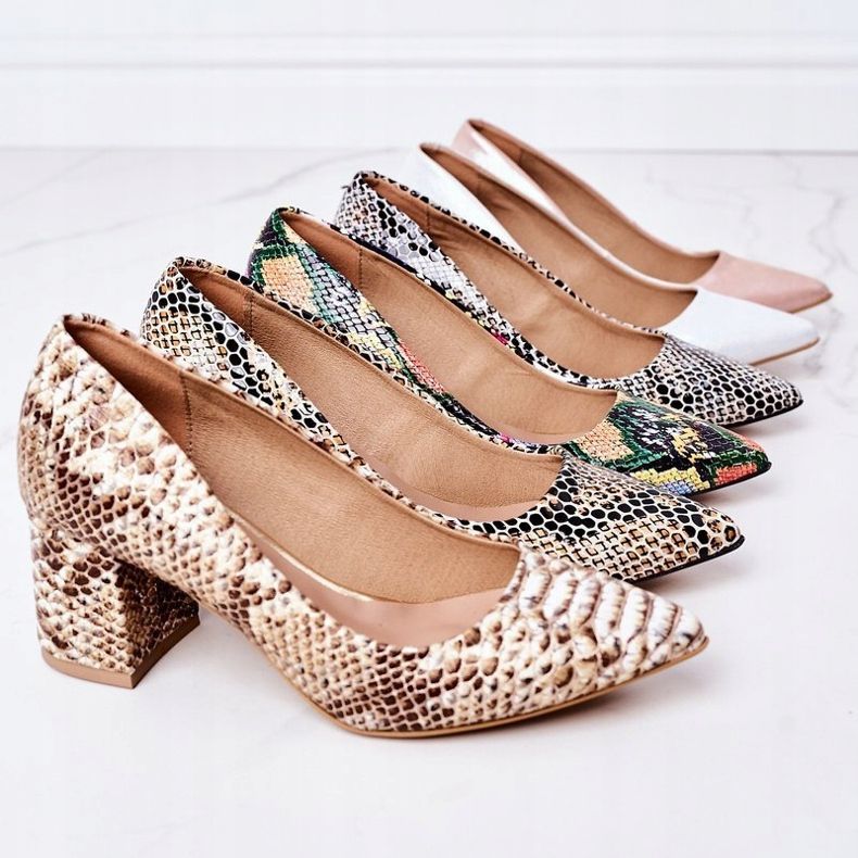 Lewski Shoes Szaténpumpák állatmintás Lewski cipővel 2801 ezüst 2