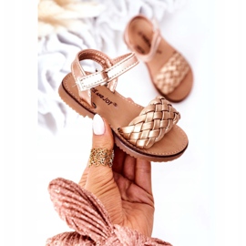 FR1 Gyermek szandál fonott rózsaaranyval 283-2B Bailly aranysárga 3