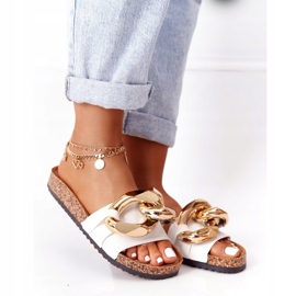 PS1 Fehér papucs lánccal Utolsó tánc aranysárga 5