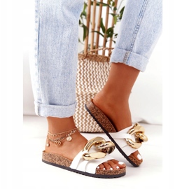 PS1 Fehér papucs lánccal Utolsó tánc aranysárga 3